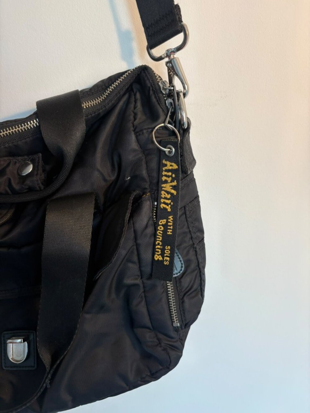 🖤 Dr. Martens Black Nylon Utility Tote / Crossbody Bag